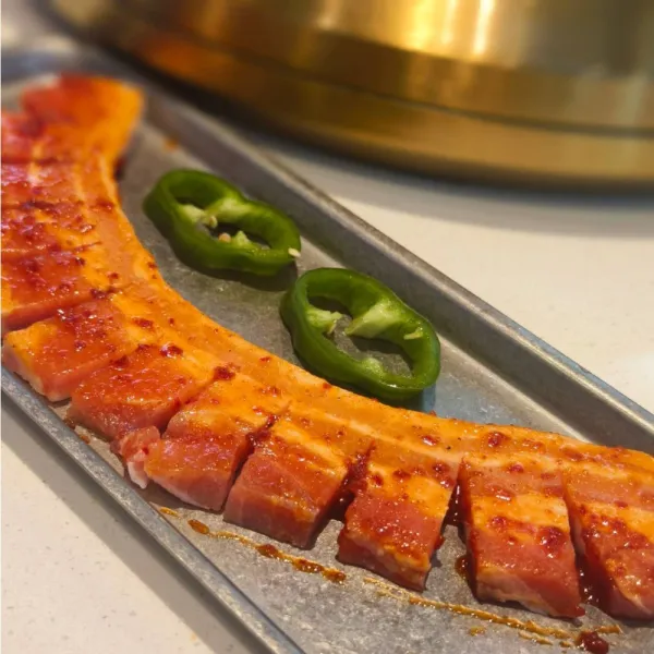 Panceta de cerdo con salsa kimchi